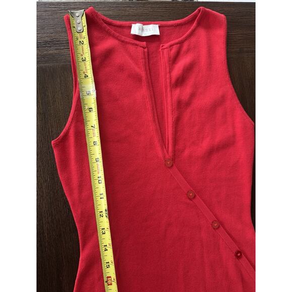 Meshki Dress Midi Red Marina Sleeveless Buttoned Knit XS - Picture 8 of 12